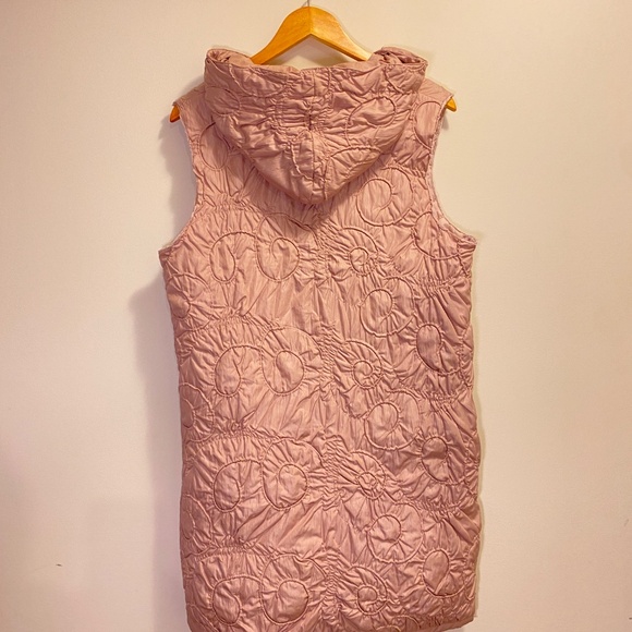 Pink Embroidered Puffer Vest - Picture 2 of 2